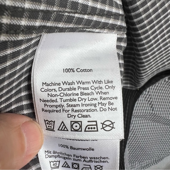 Eddie Bauer Button-Up Shirt Mens Gray Large Tall Wrinkle Free Classic Fit Plaid - Picture 6 of 7